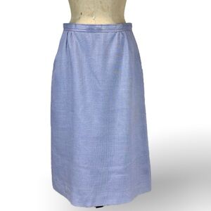 VINTAGE lilac lavender purple pastel pencil skirt midi linen office career 90s